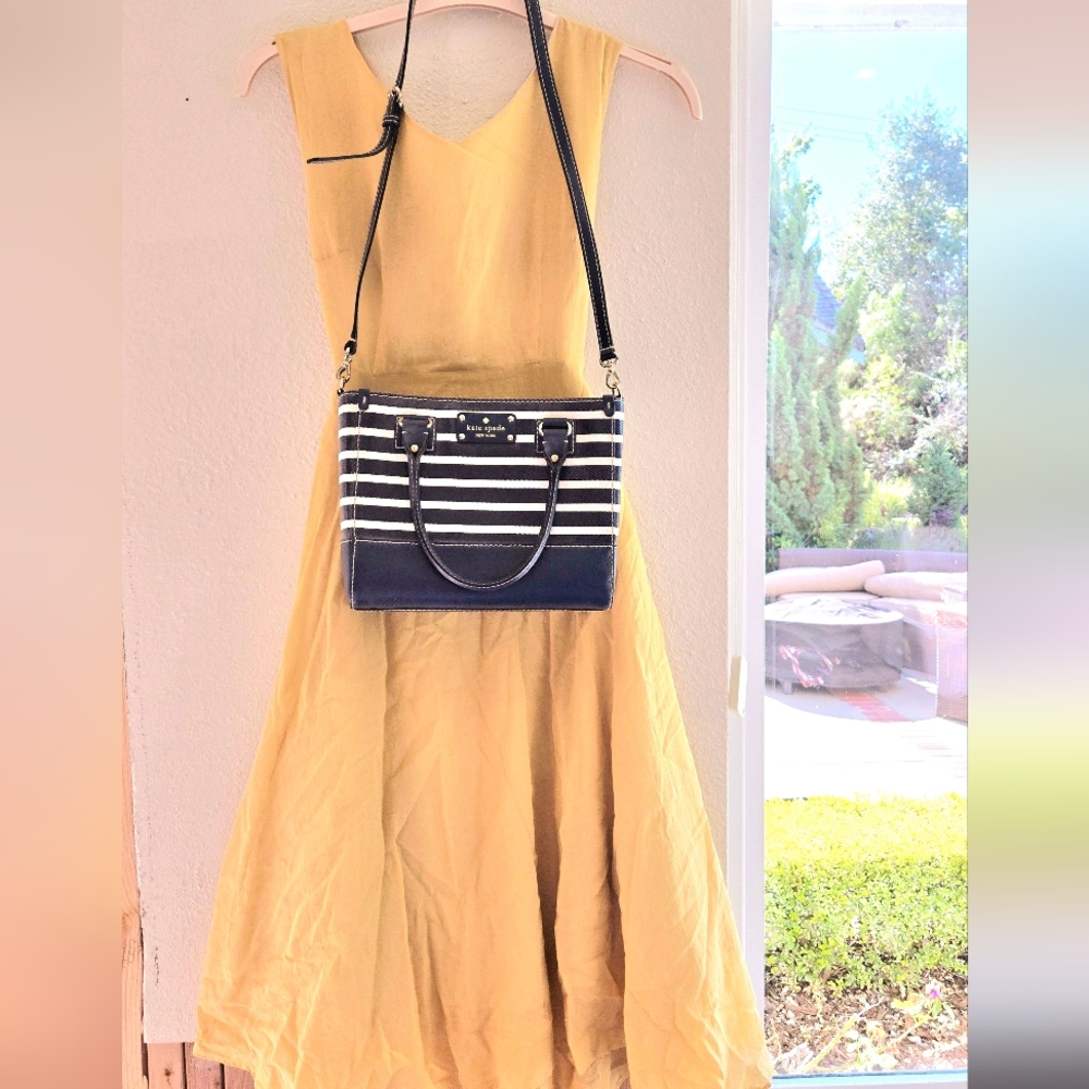Kate Spade Navy and White Striped Shoulder Bag - Picture 2 of 2